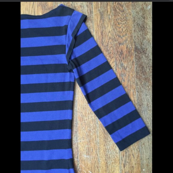 French Connection Stretch Stripe 3/4 Sleeve Dress - Picture 5 of 10